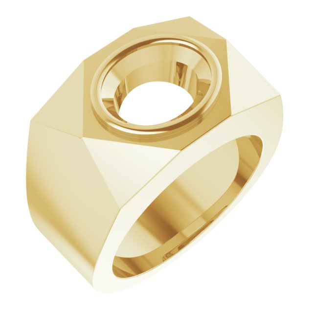 Geometric Bezel-Set Solitaire Ring
