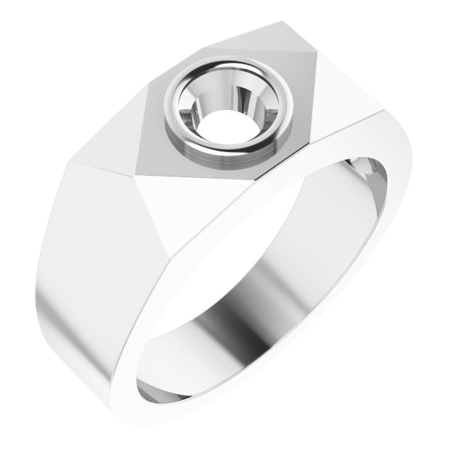 Geometric Bezel-Set Solitaire Ring