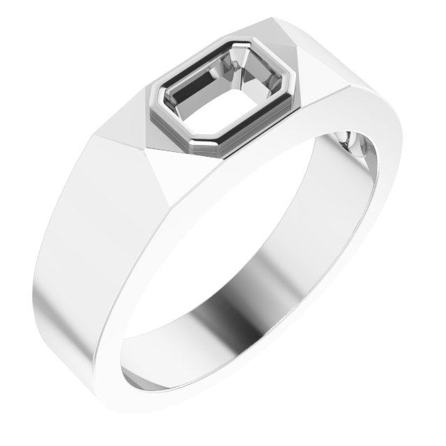 Geometric Bezel-Set Solitaire Ring