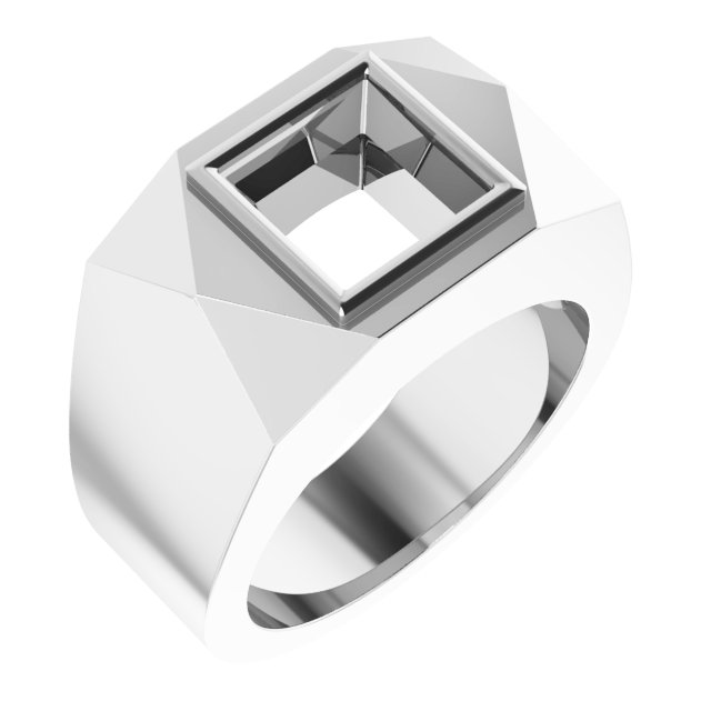 Geometric Bezel-Set Solitaire Ring