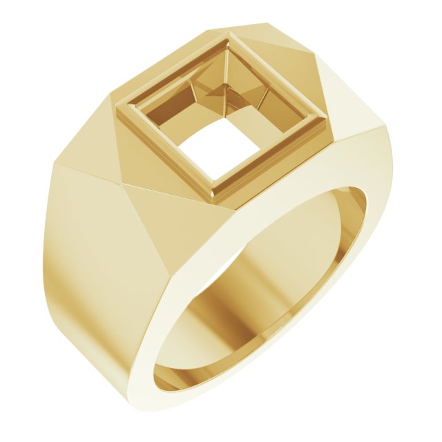 Geometric Bezel-Set Solitaire Ring
