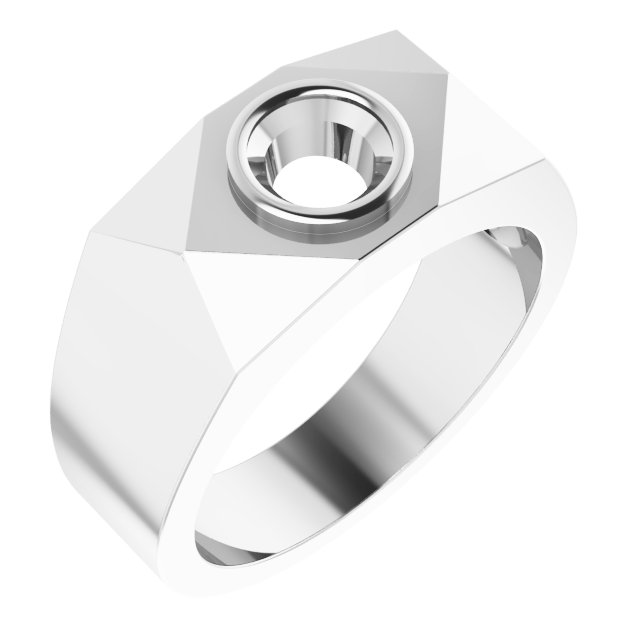 Geometric Bezel-Set Solitaire Ring