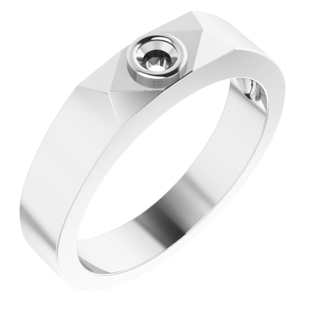 Geometric Bezel-Set Solitaire Ring