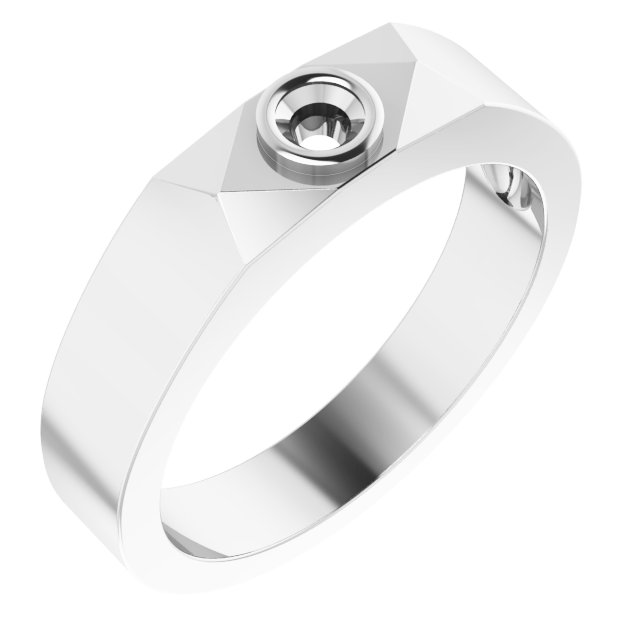 Geometric Bezel-Set Solitaire Ring
