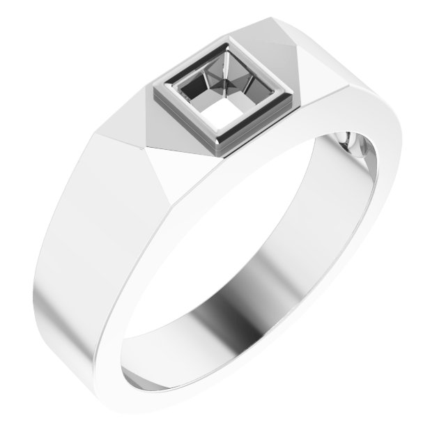 Geometric Bezel-Set Solitaire Ring