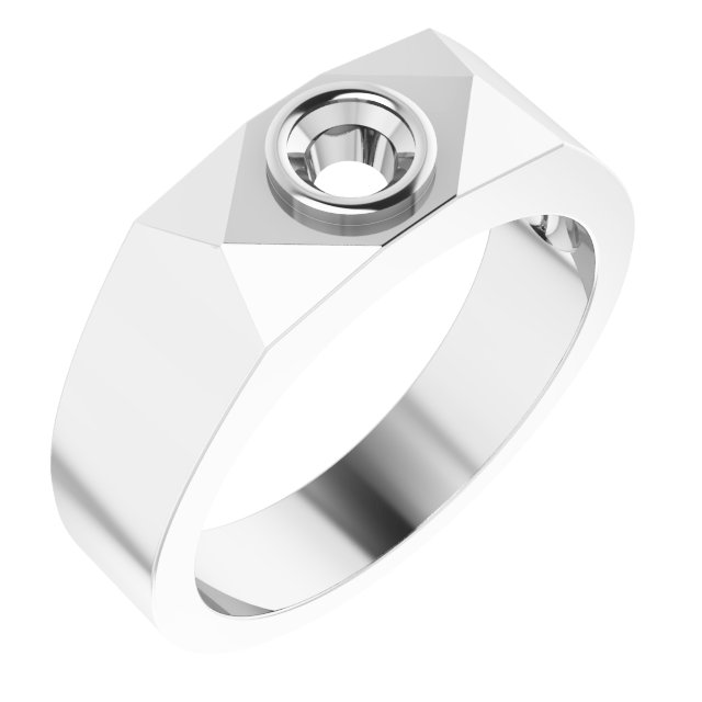 Geometric Bezel-Set Solitaire Ring