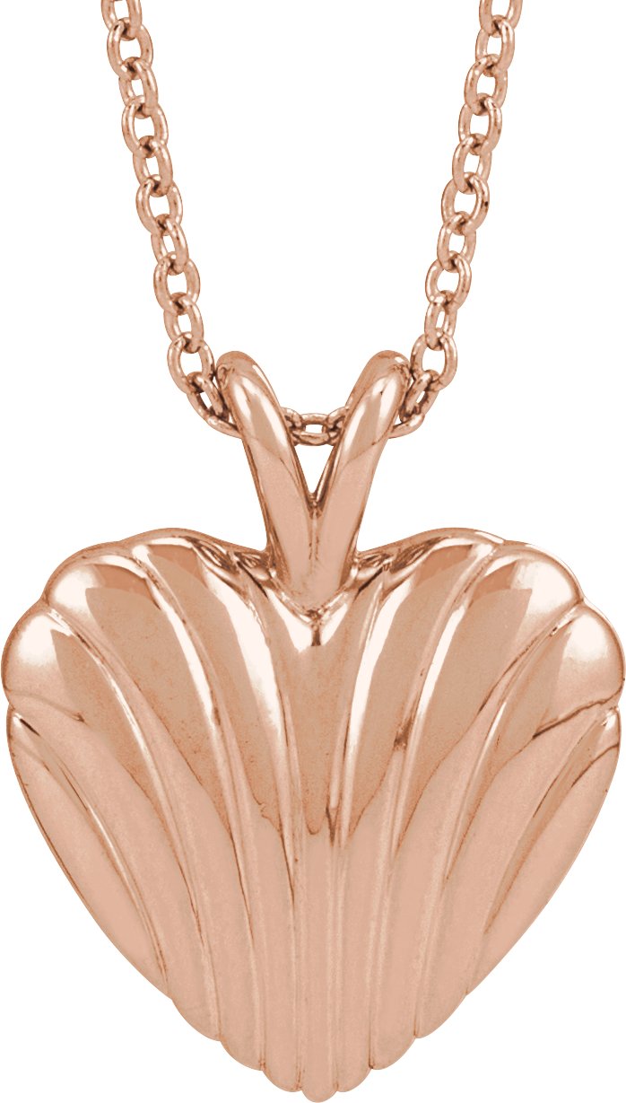 Ribbed Heart Necklace or Pendant
