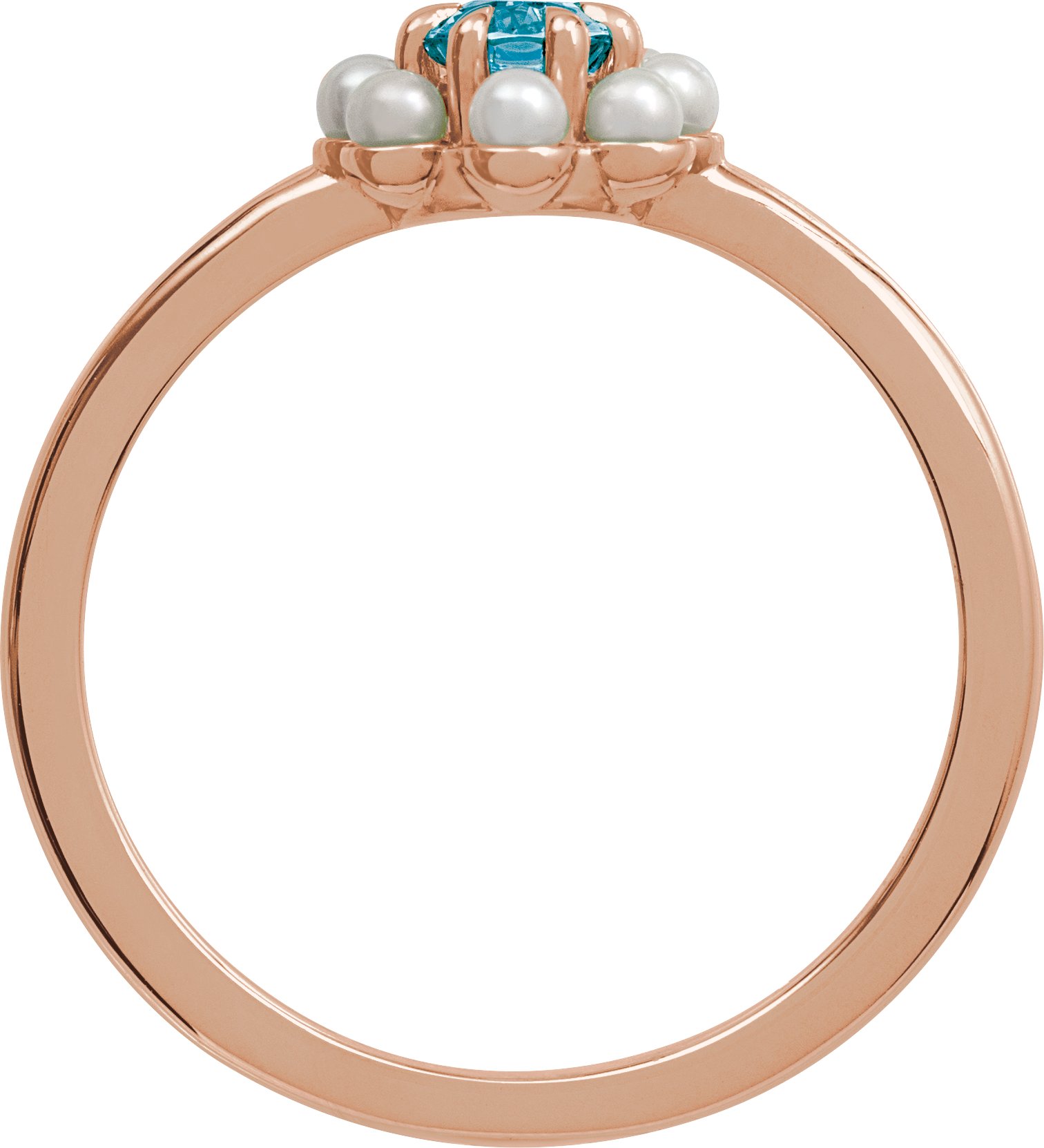 Alternative view of Halo-Style Pearl Ring