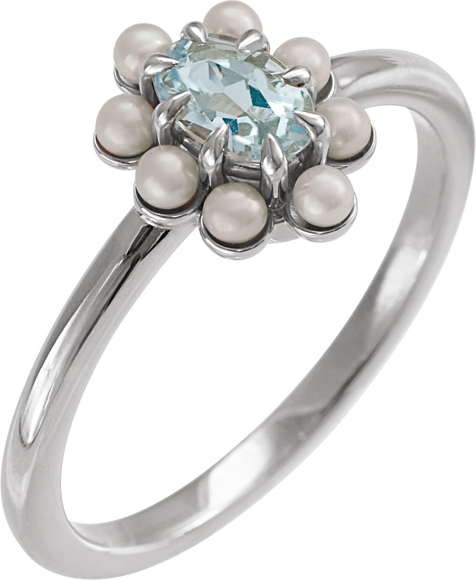 Halo-Style Pearl Ring