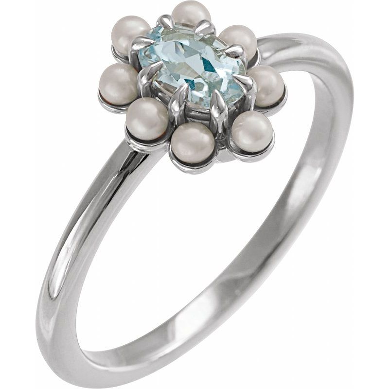 Halo-Style Pearl Ring