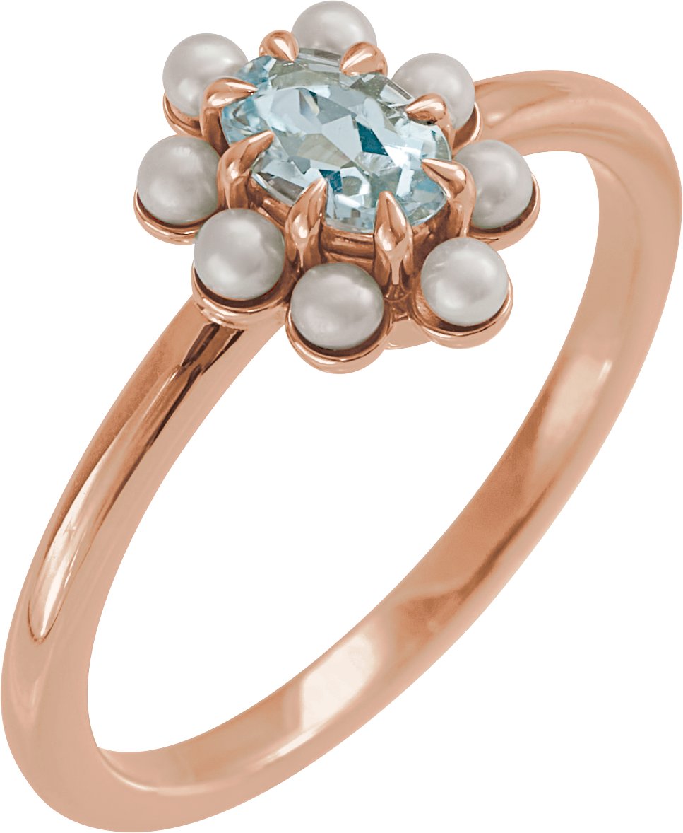 Halo-Style Pearl Ring
