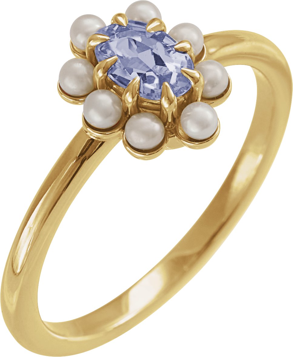 Halo-Style Pearl Ring