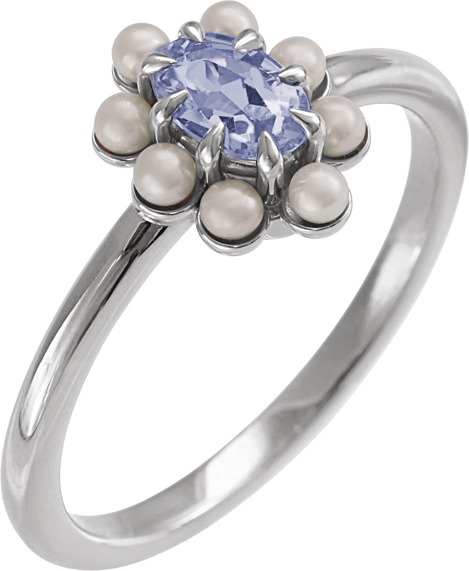 Halo-Style Pearl Ring