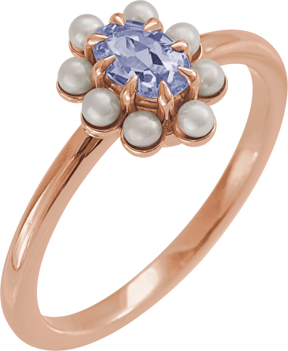 Halo-Style Pearl Ring