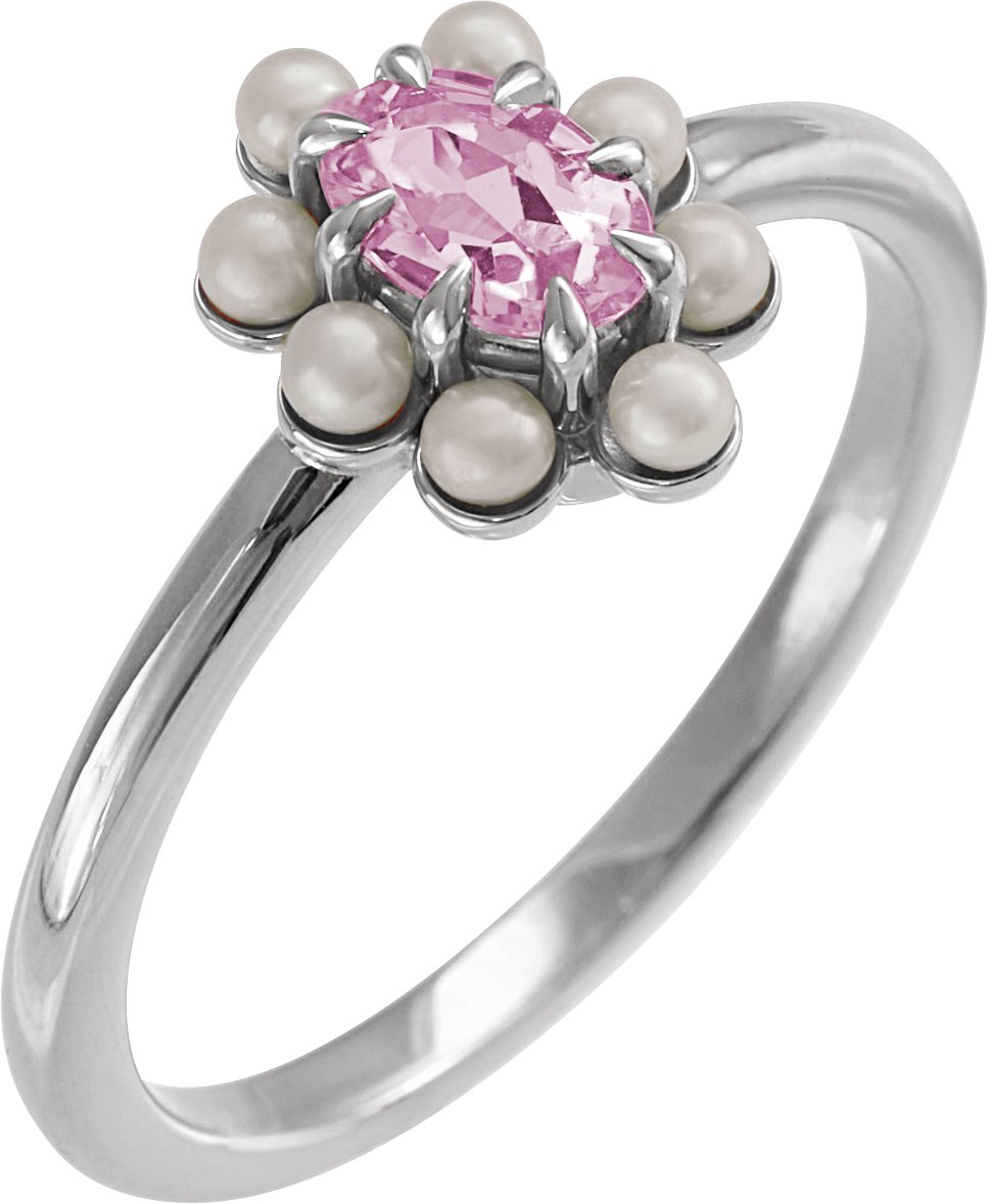 Halo-Style Pearl Ring