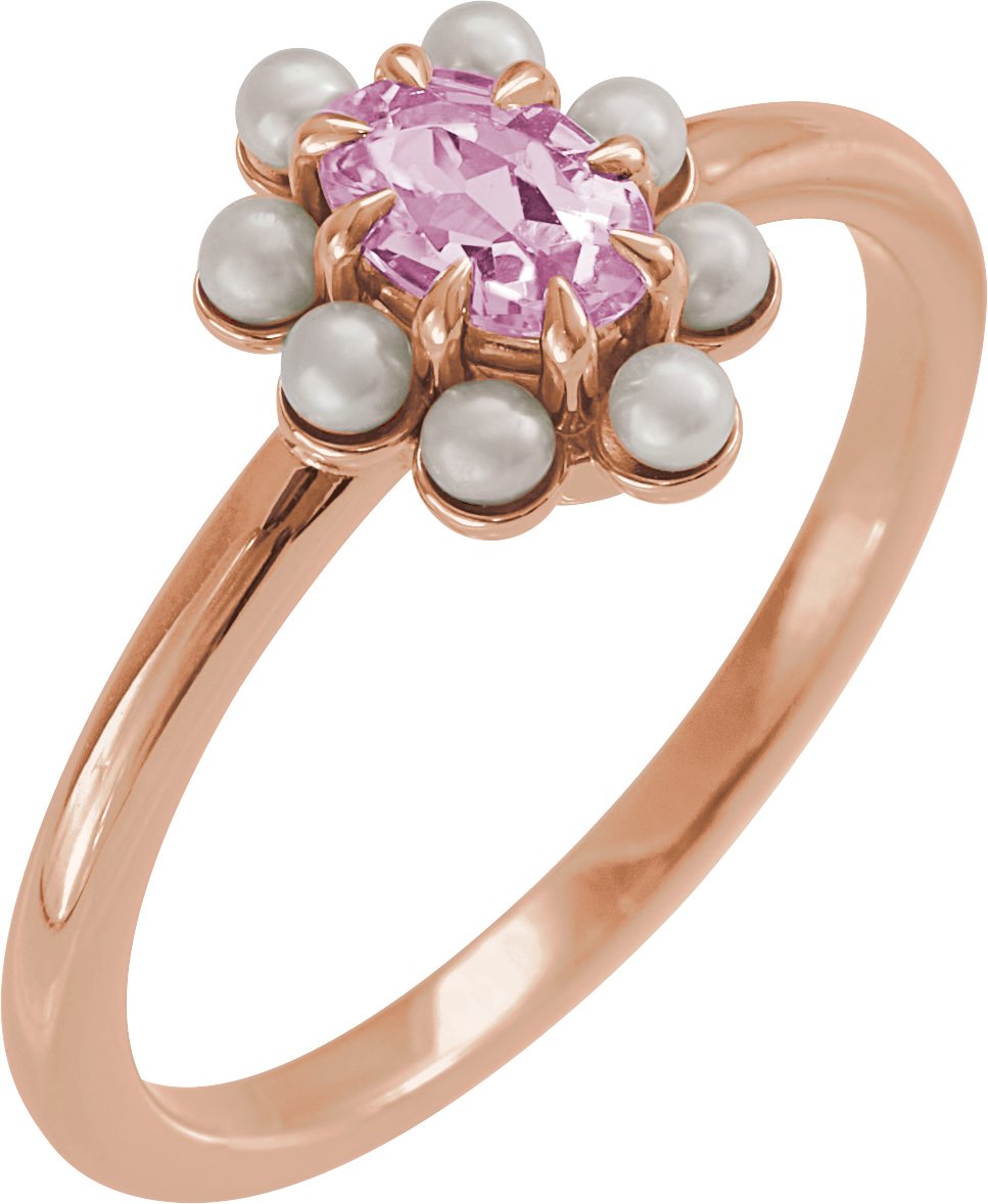 Halo-Style Pearl Ring