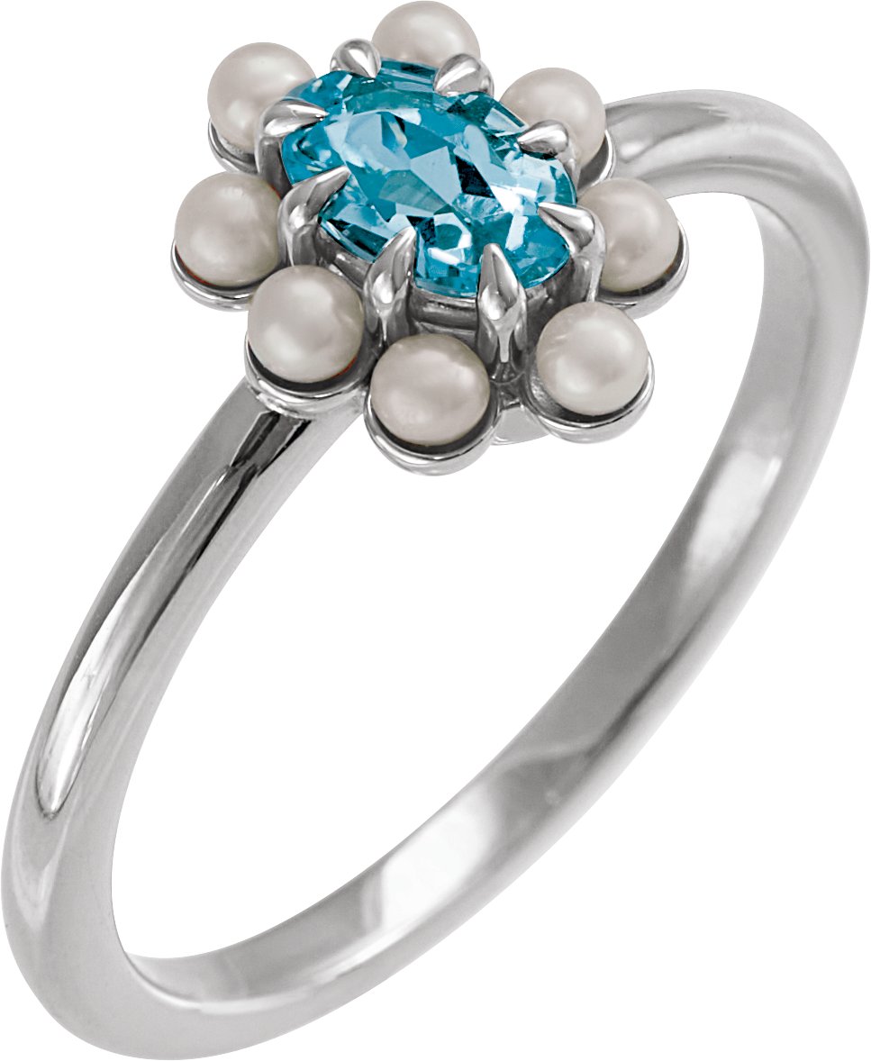 Halo-Style Pearl Ring