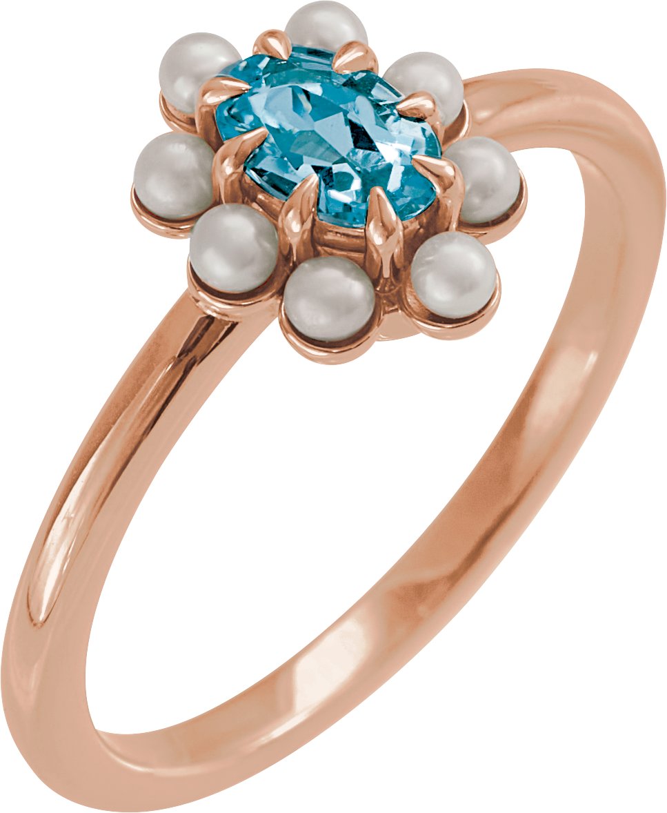 Halo-Style Pearl Ring