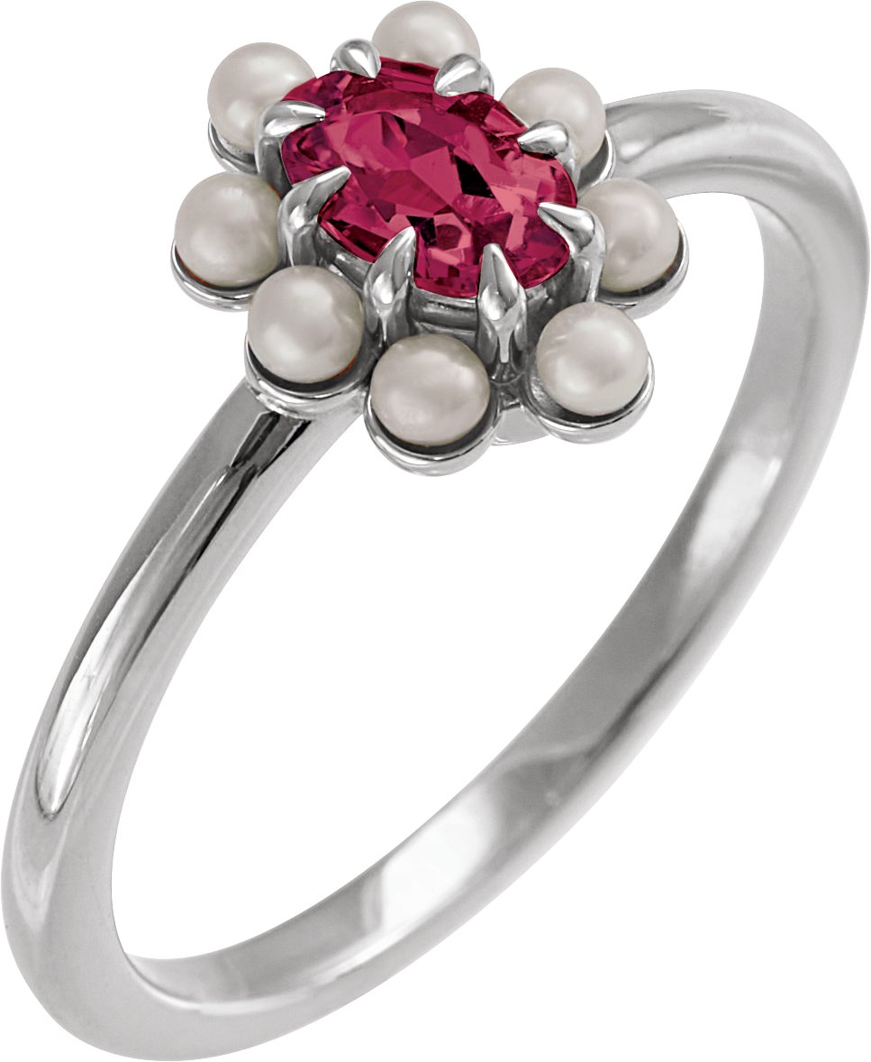 Halo-Style Pearl Ring