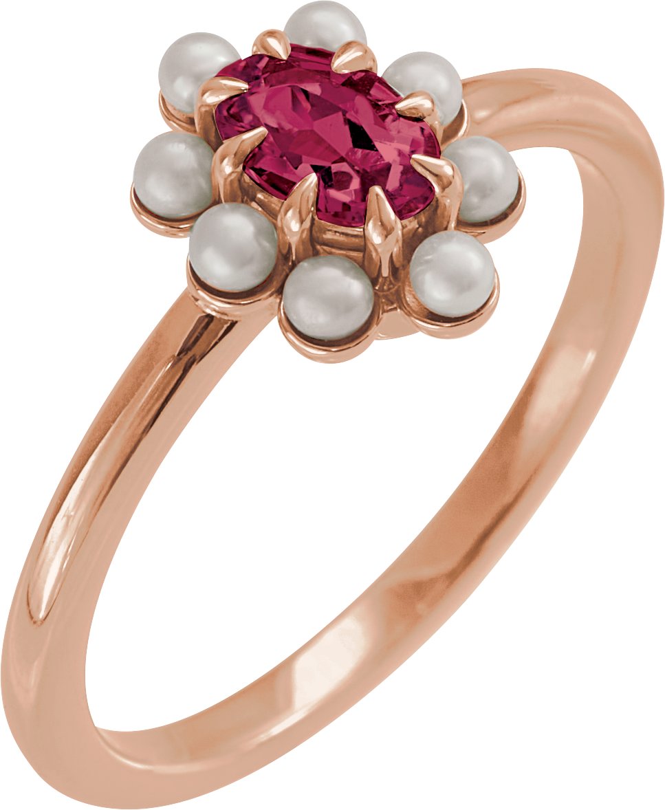 Halo-Style Pearl Ring