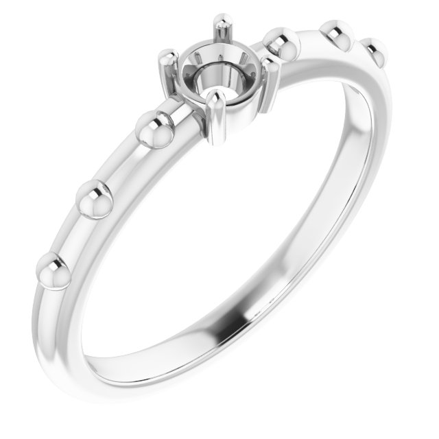 Beaded Solitaire Ring