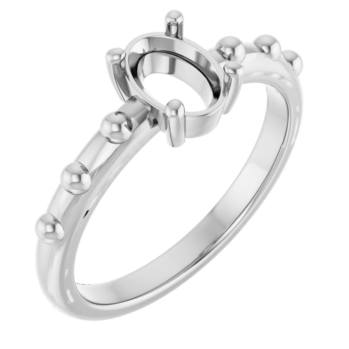 Beaded Solitaire Ring