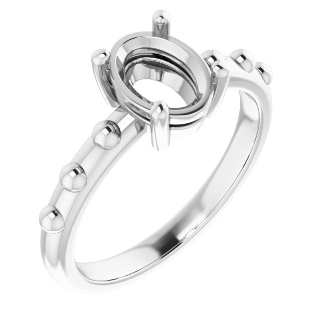 Beaded Solitaire Ring