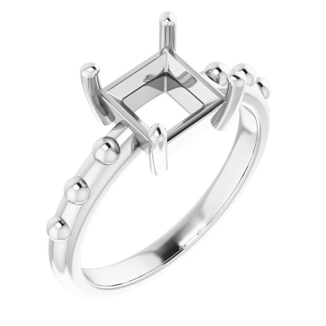 Beaded Solitaire Ring