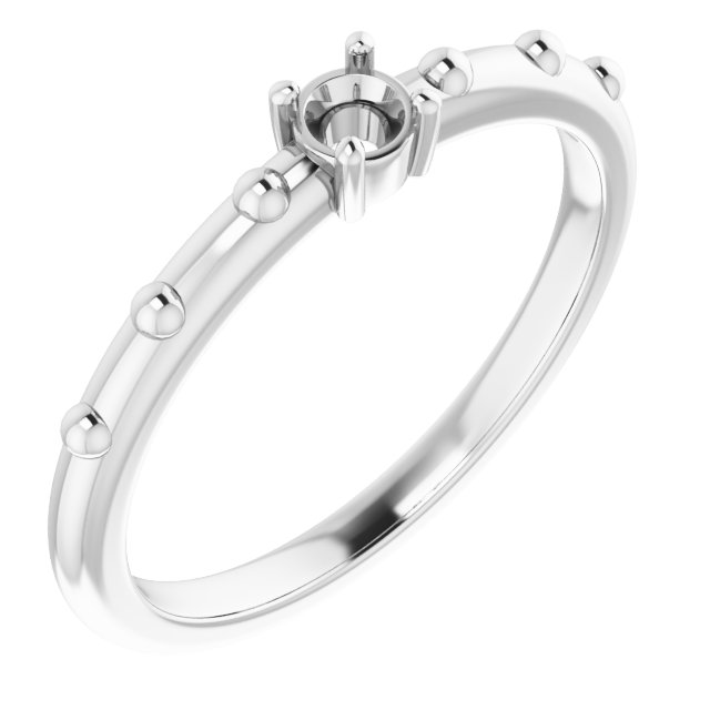 Beaded Solitaire Ring