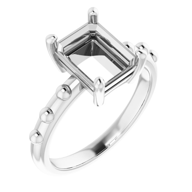 Beaded Solitaire Ring