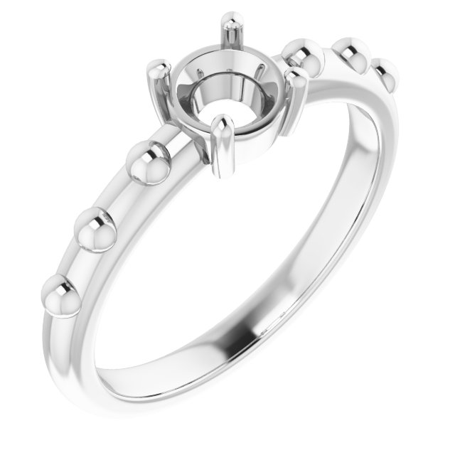 Beaded Solitaire Ring