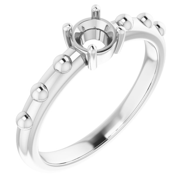 Beaded Solitaire Ring
