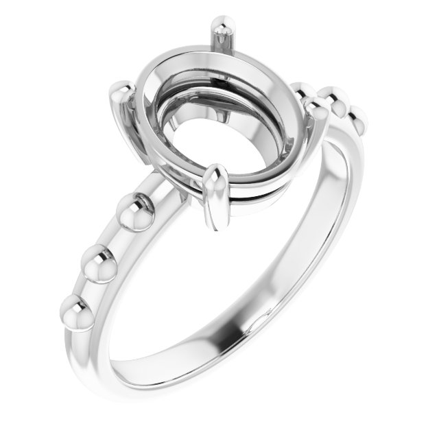 Beaded Solitaire Ring