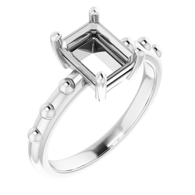 Beaded Solitaire Ring