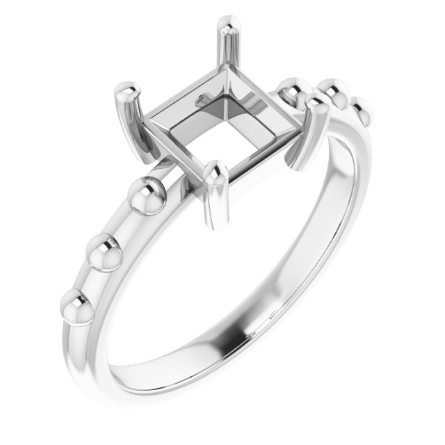 Beaded Solitaire Ring