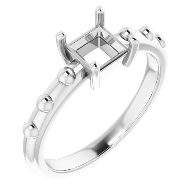 Beaded Solitaire Ring