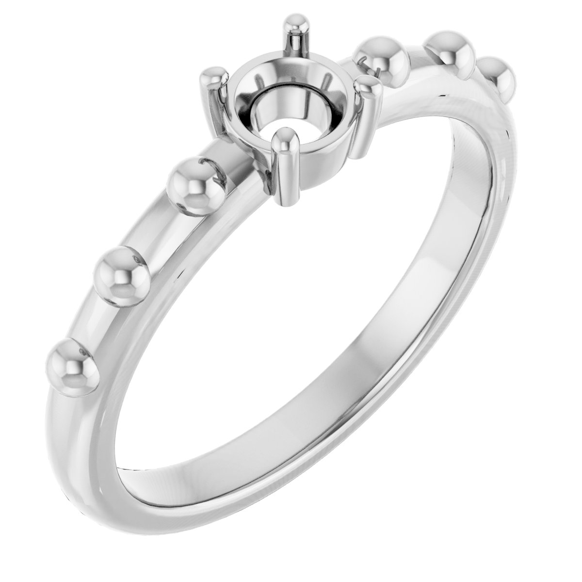 Beaded Solitaire Ring