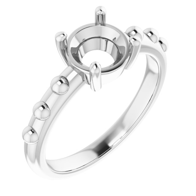 Beaded Solitaire Ring