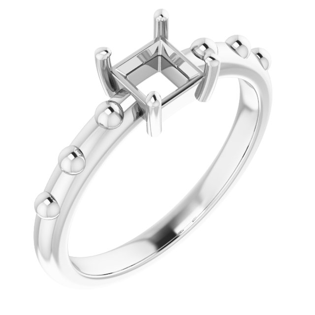 Beaded Solitaire Ring