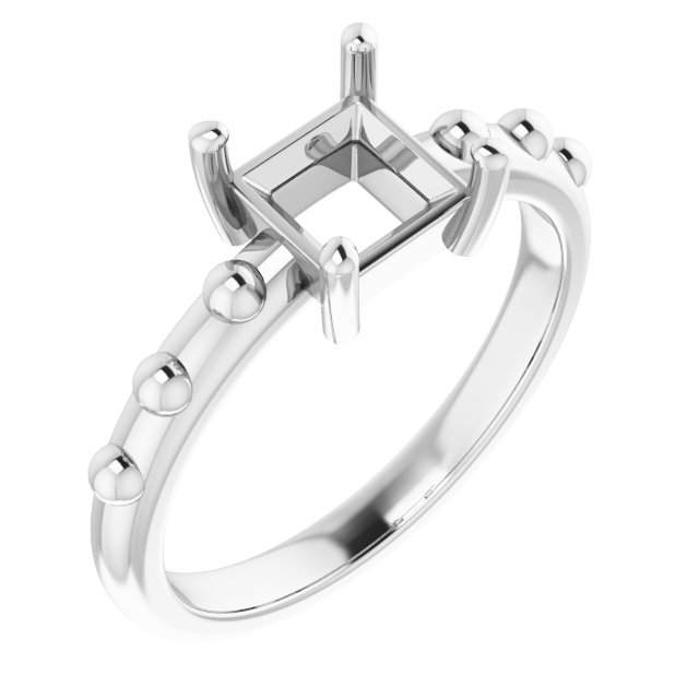 Beaded Solitaire Ring
