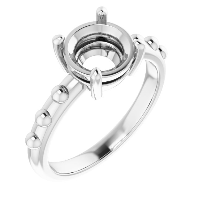 Beaded Solitaire Ring