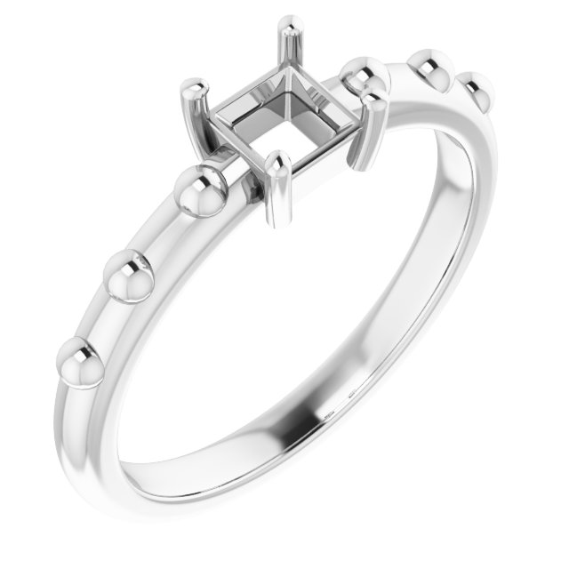 Beaded Solitaire Ring