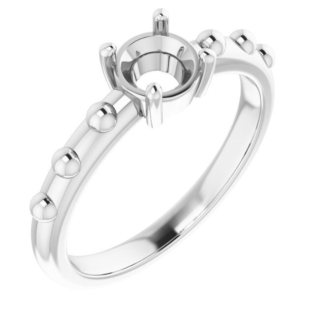 Beaded Solitaire Ring