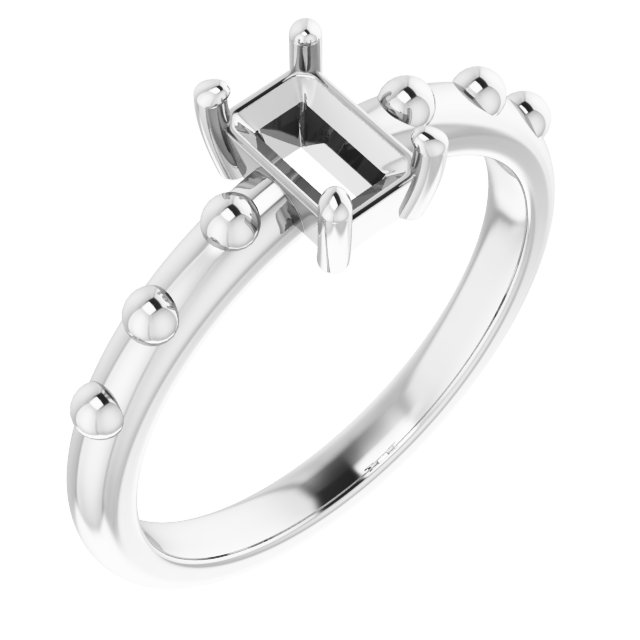 Beaded Solitaire Ring