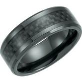 Beveled-Edge Band with Carbon Fiber Inlay