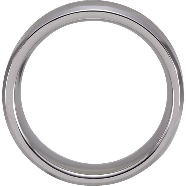 White Tungsten 8 mm Beveled-Edge Band with Black Carbon Fiber Center Size 10