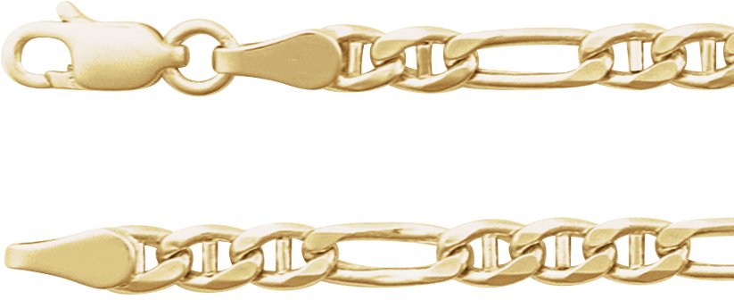 14K Yellow 3.95 mm Hollow Anchor 18 Chain