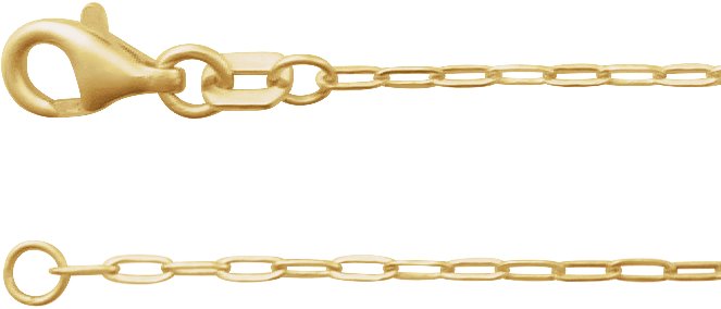 14K Yellow 1.25 mm Elongated Link Cable 20" Chain