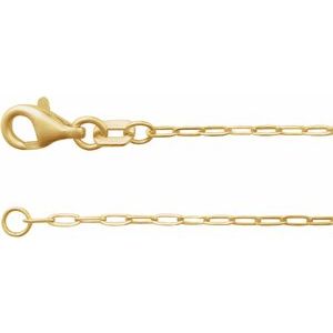 14K Yellow 1.25 mm Elongated Link Cable 24" Chain