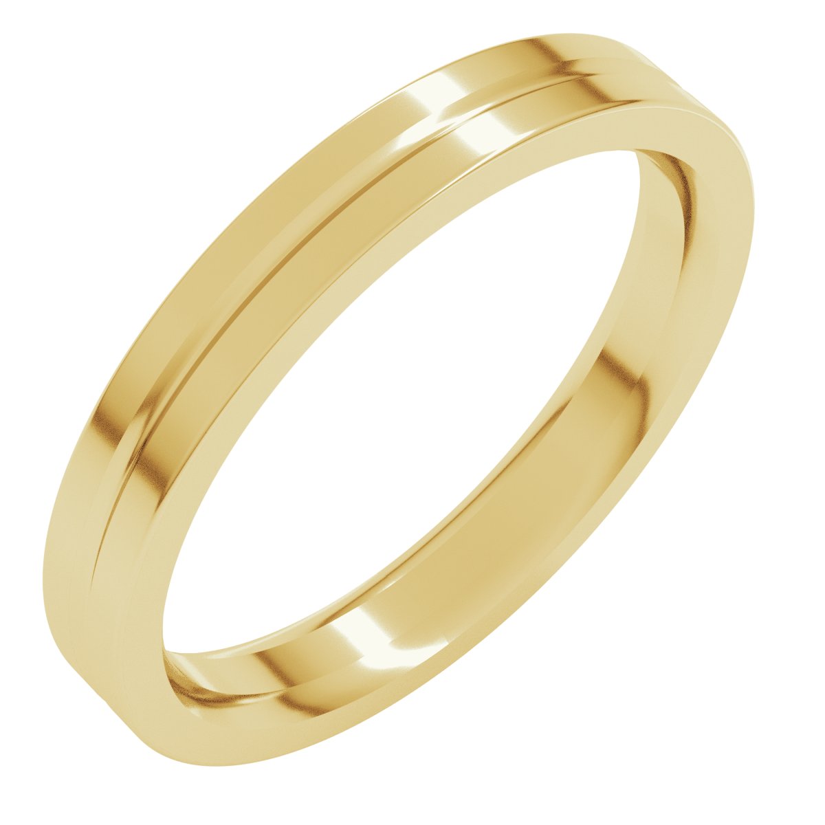 Grooved Comfort-Fit Flat Band